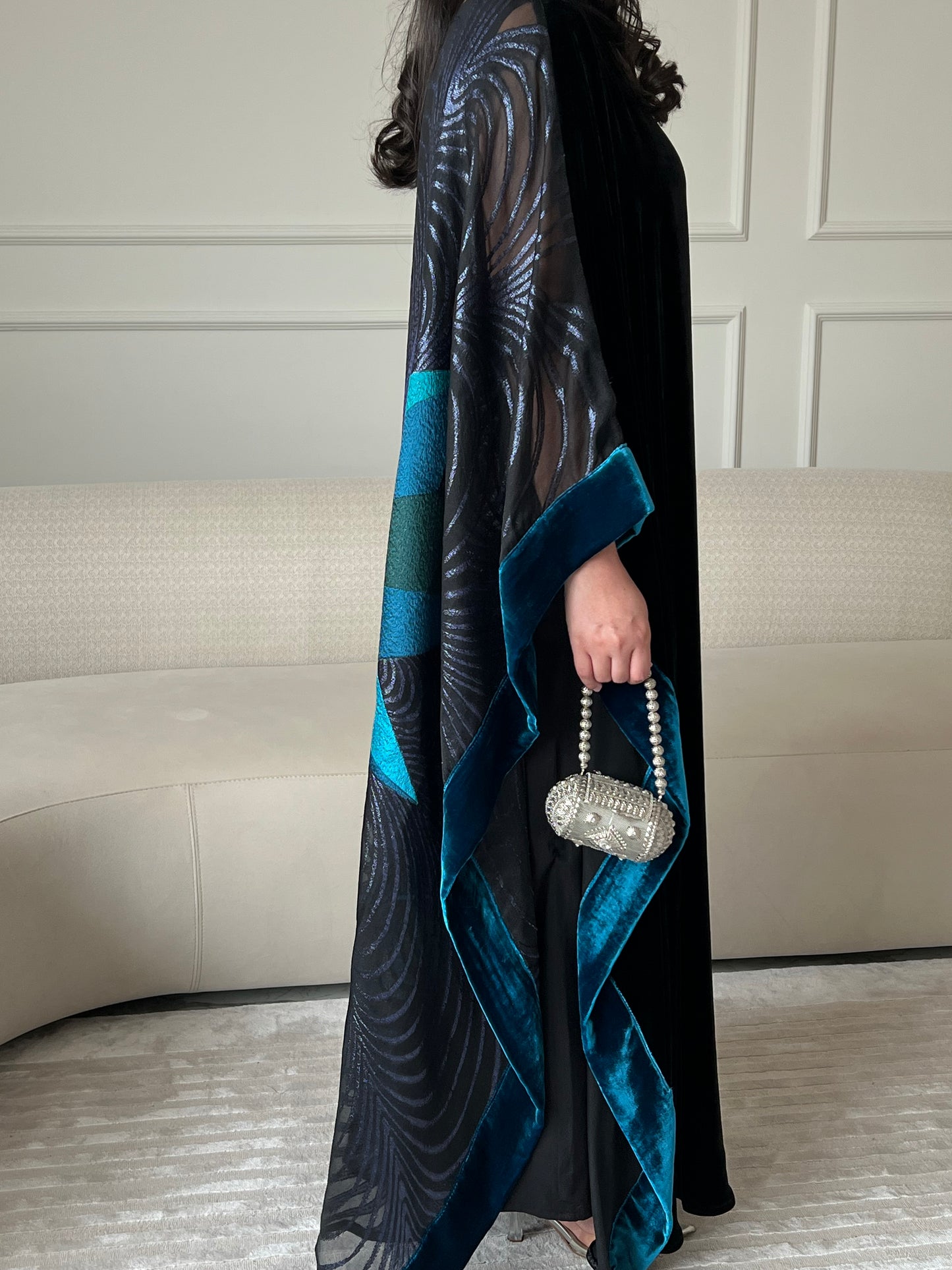 DN244 - VELVET x ORGANZA PRINT