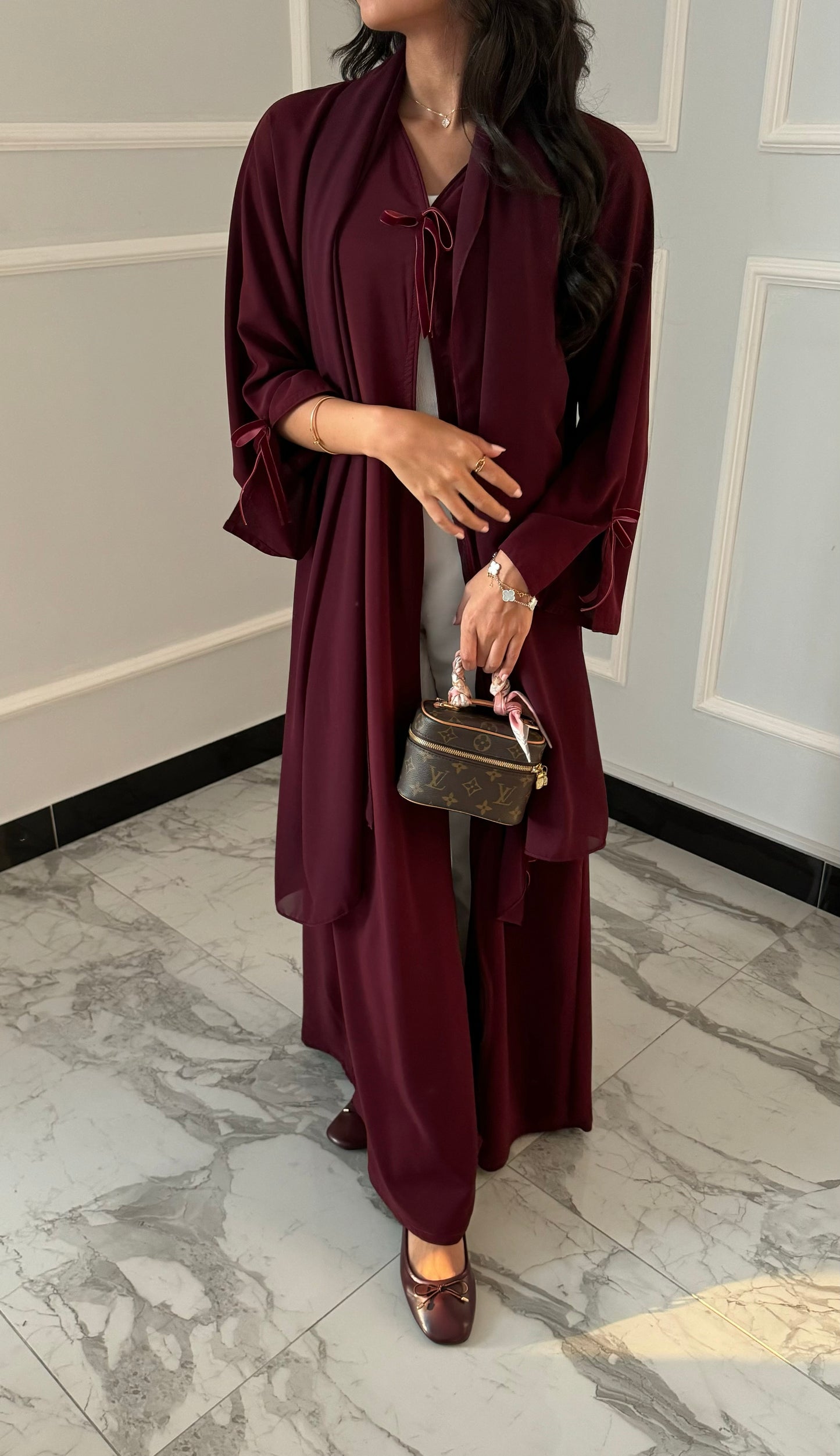 DN097 - Summery Crepe BOW Abaya
