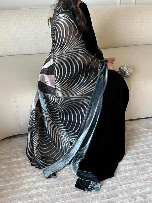 DN228 - VELVET x ORGANZA PRINT