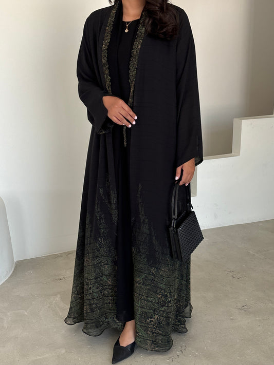 DN173 - CHIFFON PRINT ABAYA