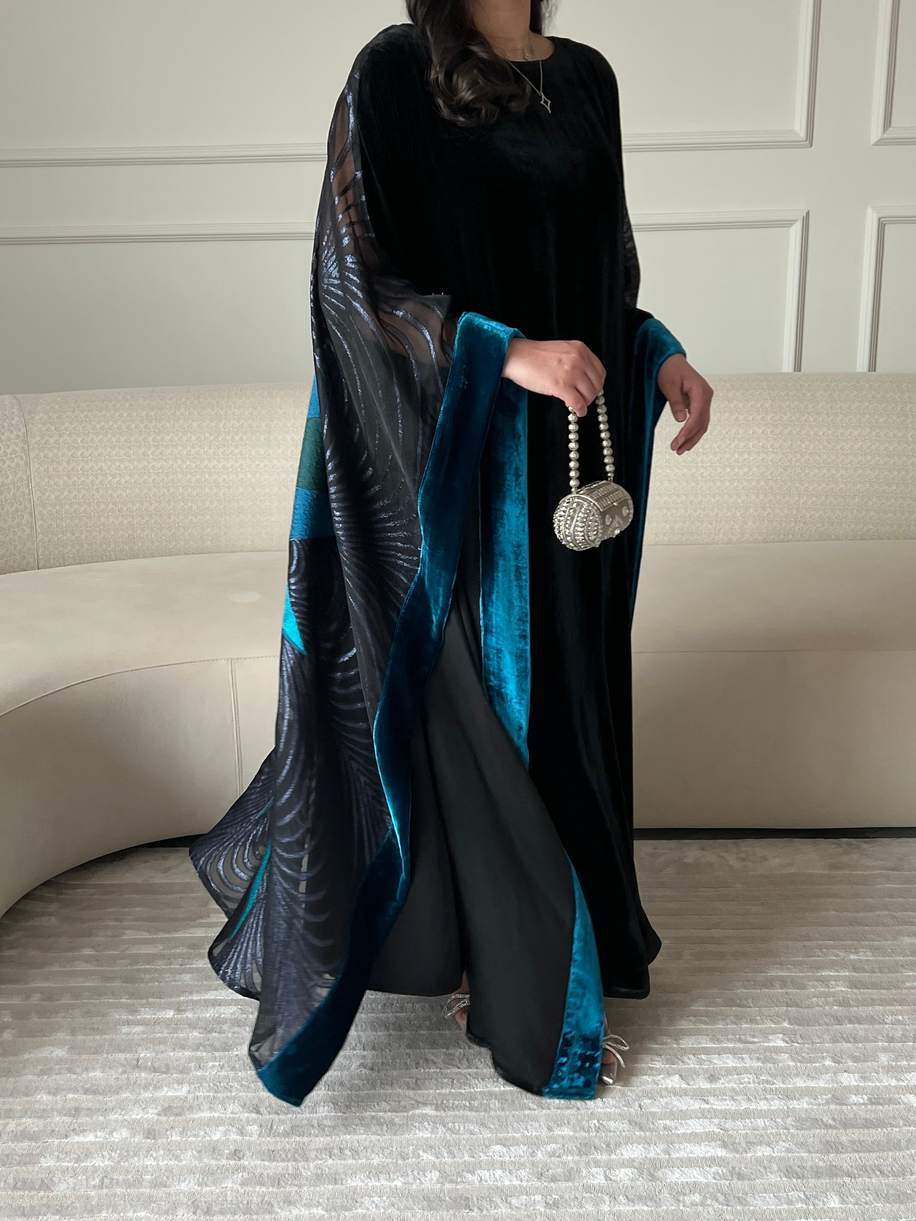 DN244 - VELVET x ORGANZA PRINT