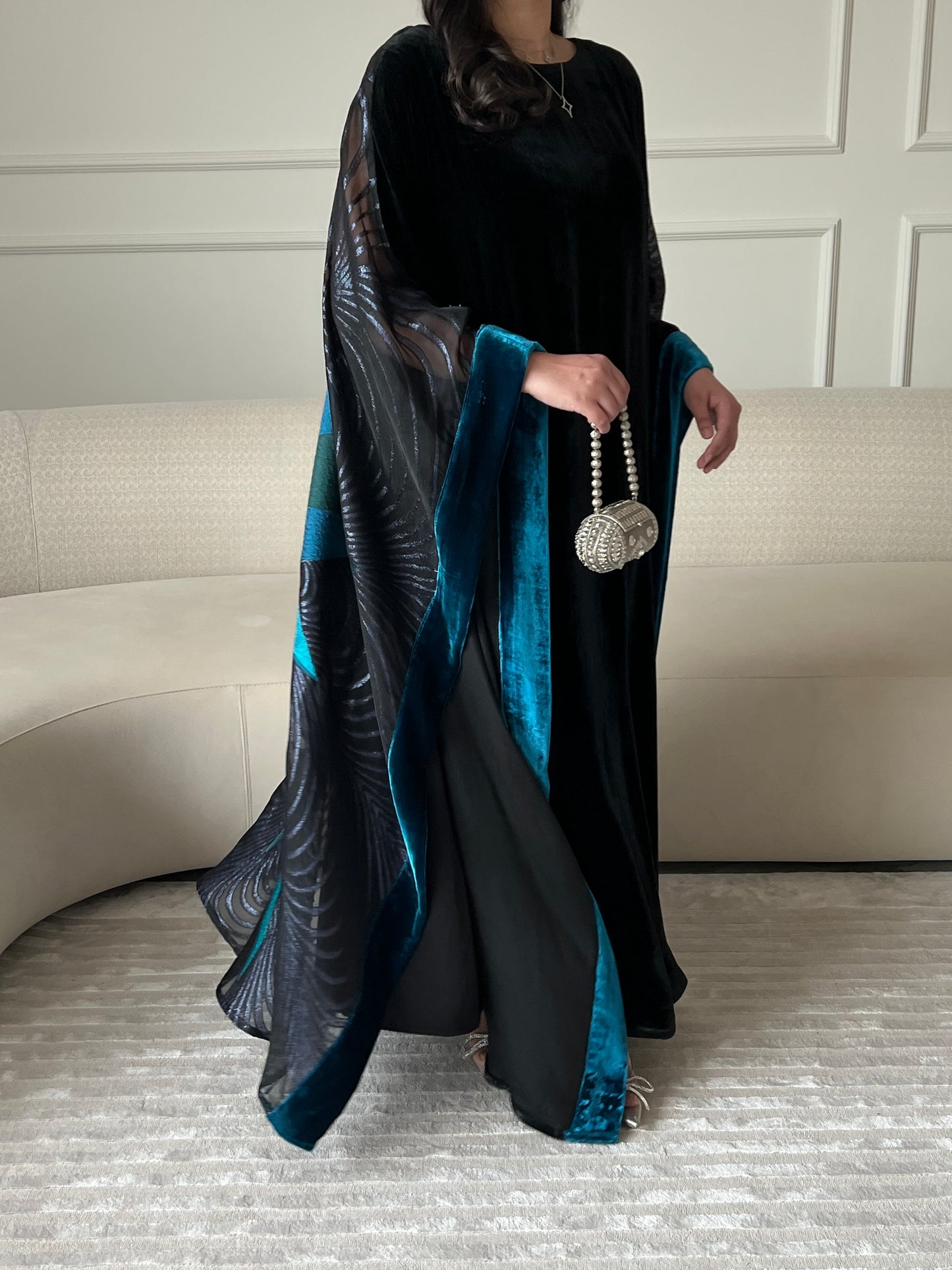 DN244 - VELVET x ORGANZA PRINT