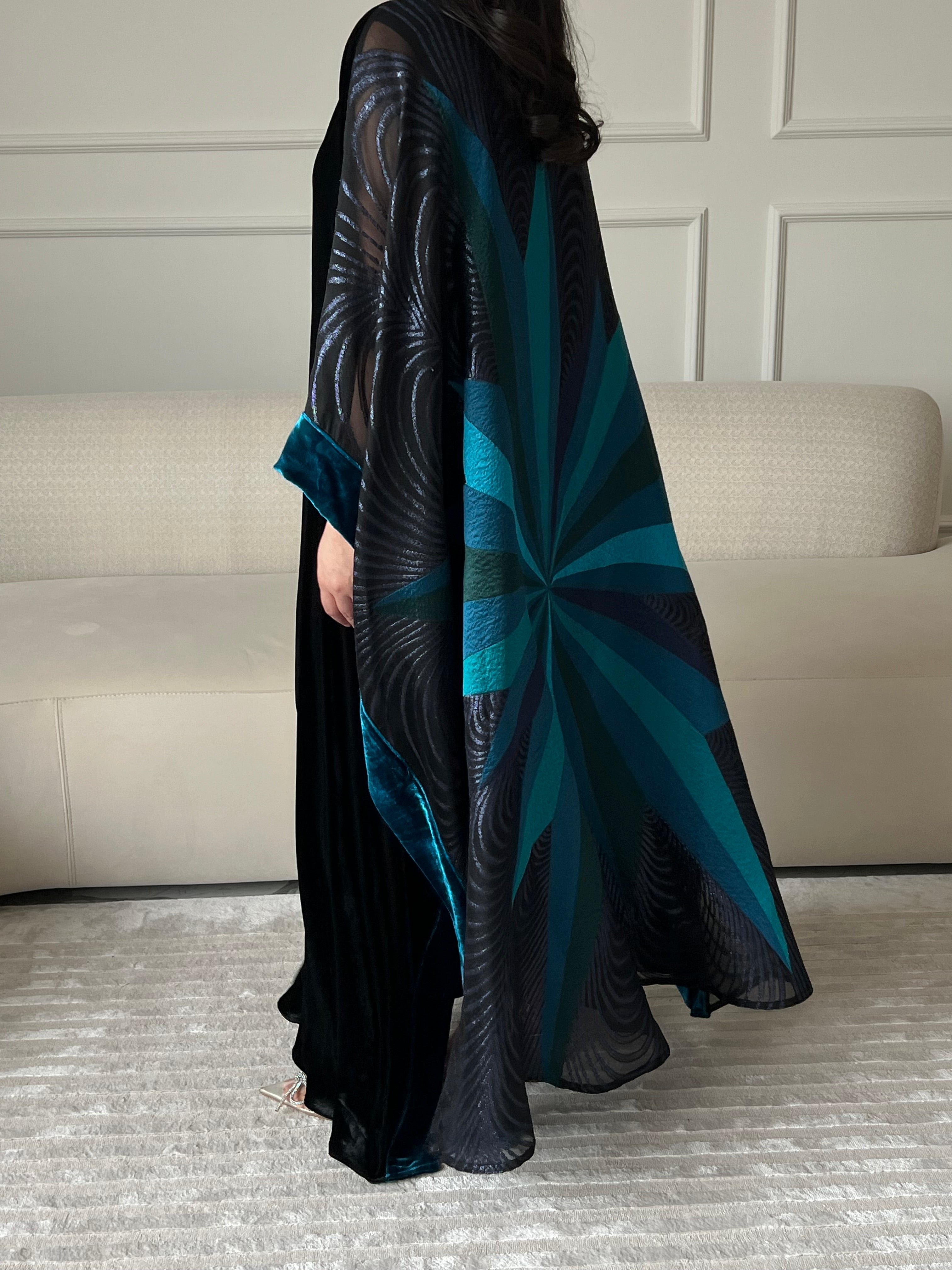 DN244 - VELVET x ORGANZA PRINT