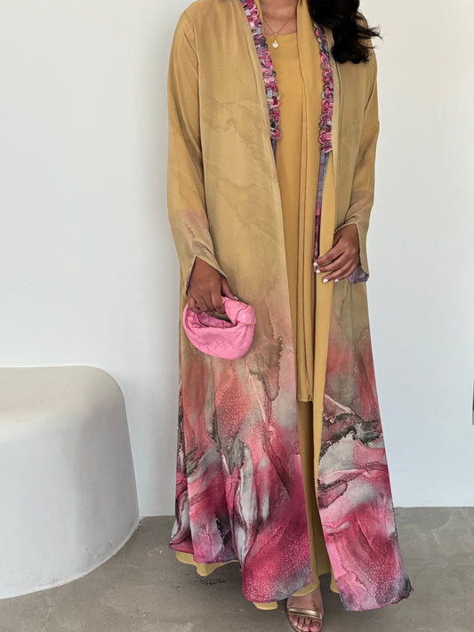 DN177 - CHIFFON PRINT ABAYA