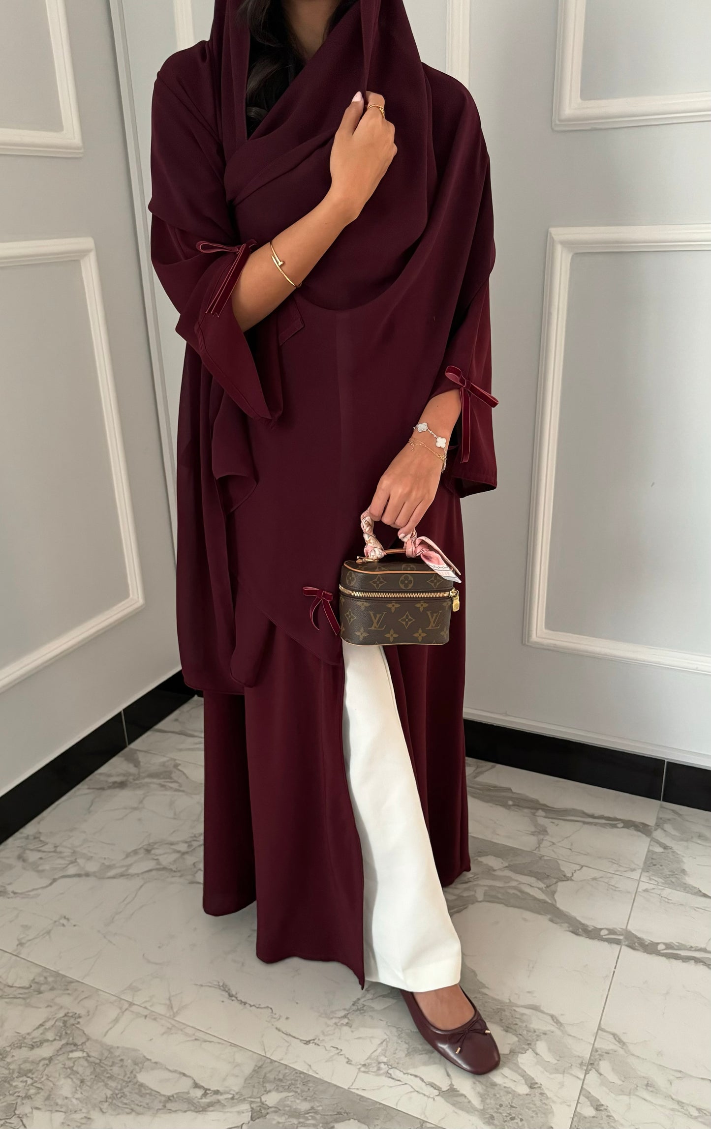 DN097 - Summery Crepe BOW Abaya