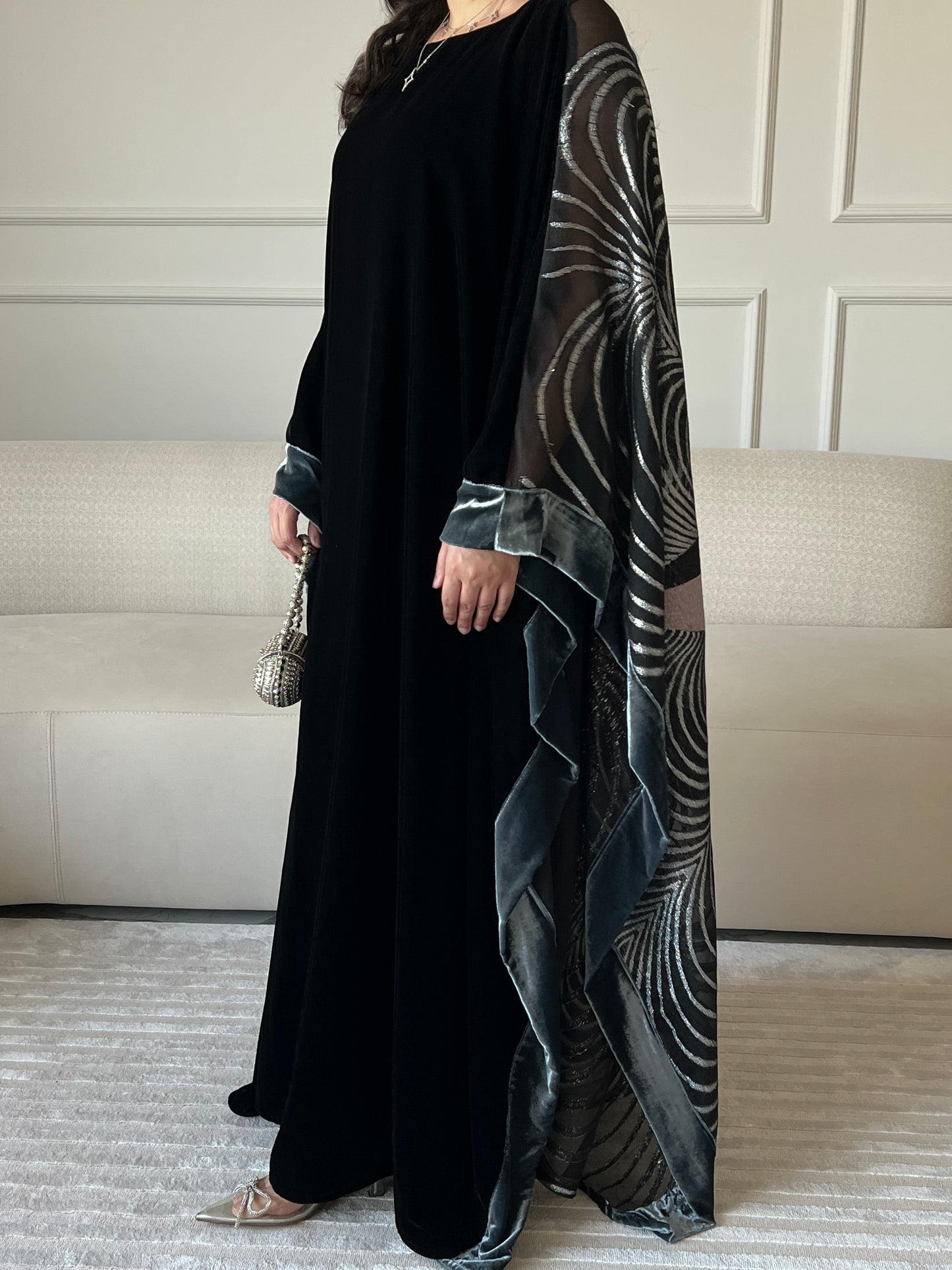 DN228 - VELVET x ORGANZA PRINT