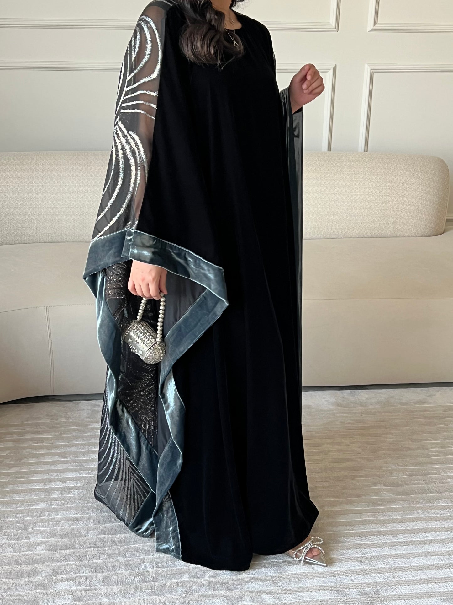 DN228 - VELVET x ORGANZA PRINT