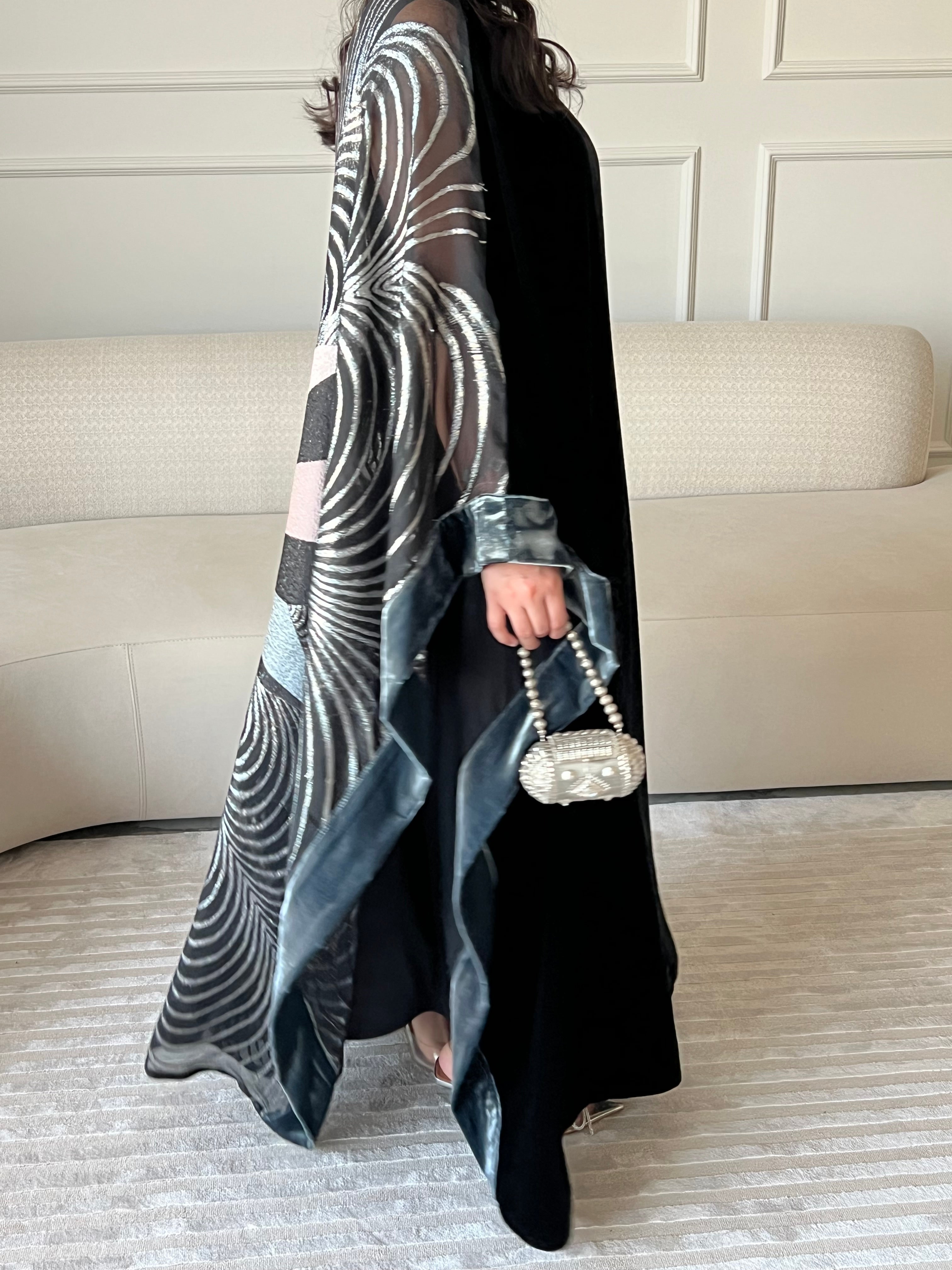 DN228 - VELVET x ORGANZA PRINT