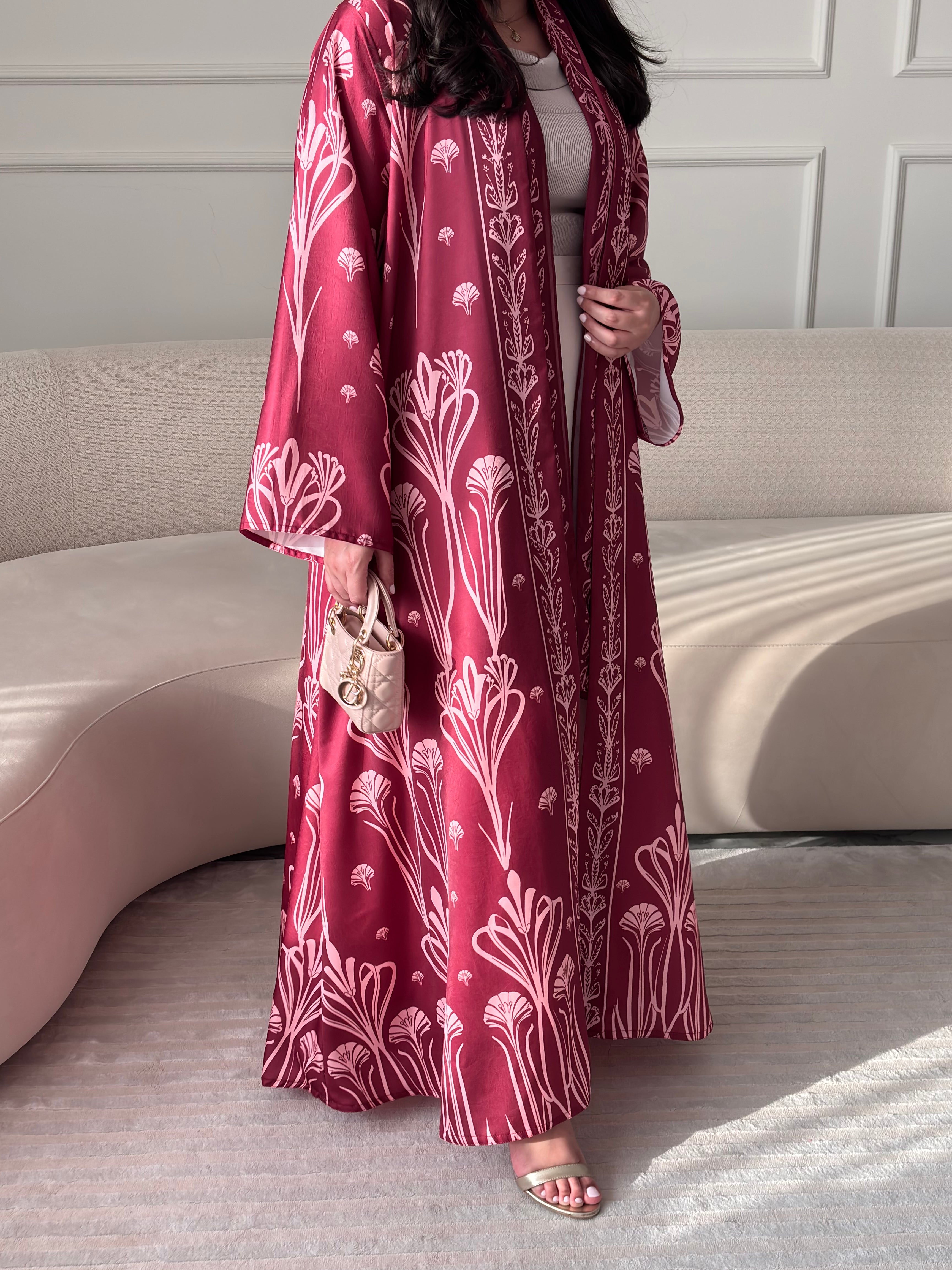 DN306 - FLORAL ABAYA