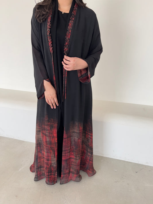 DN143 - CHIFFON PRINT ABAYA
