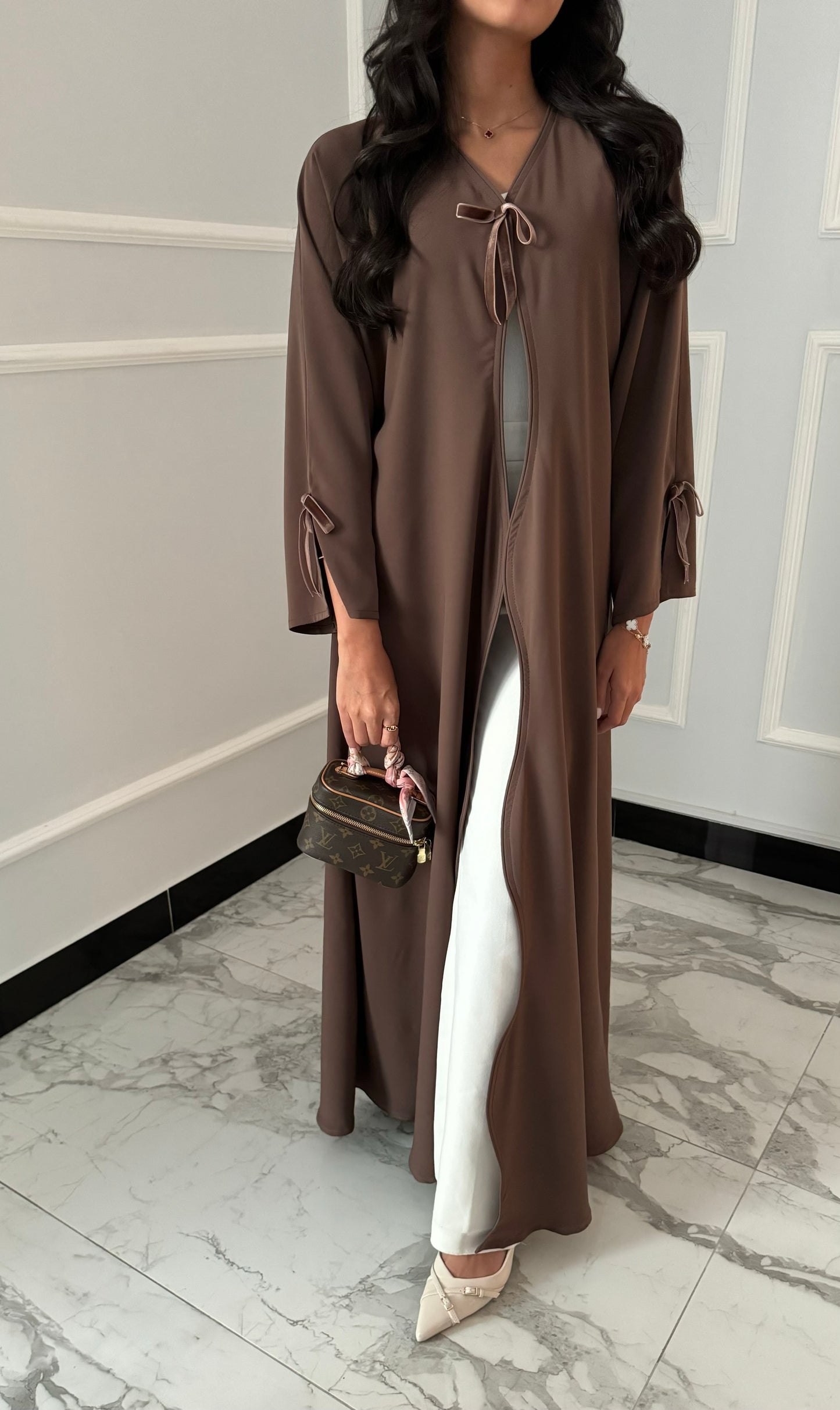 DN098 - Summery Crepe BOW Abaya