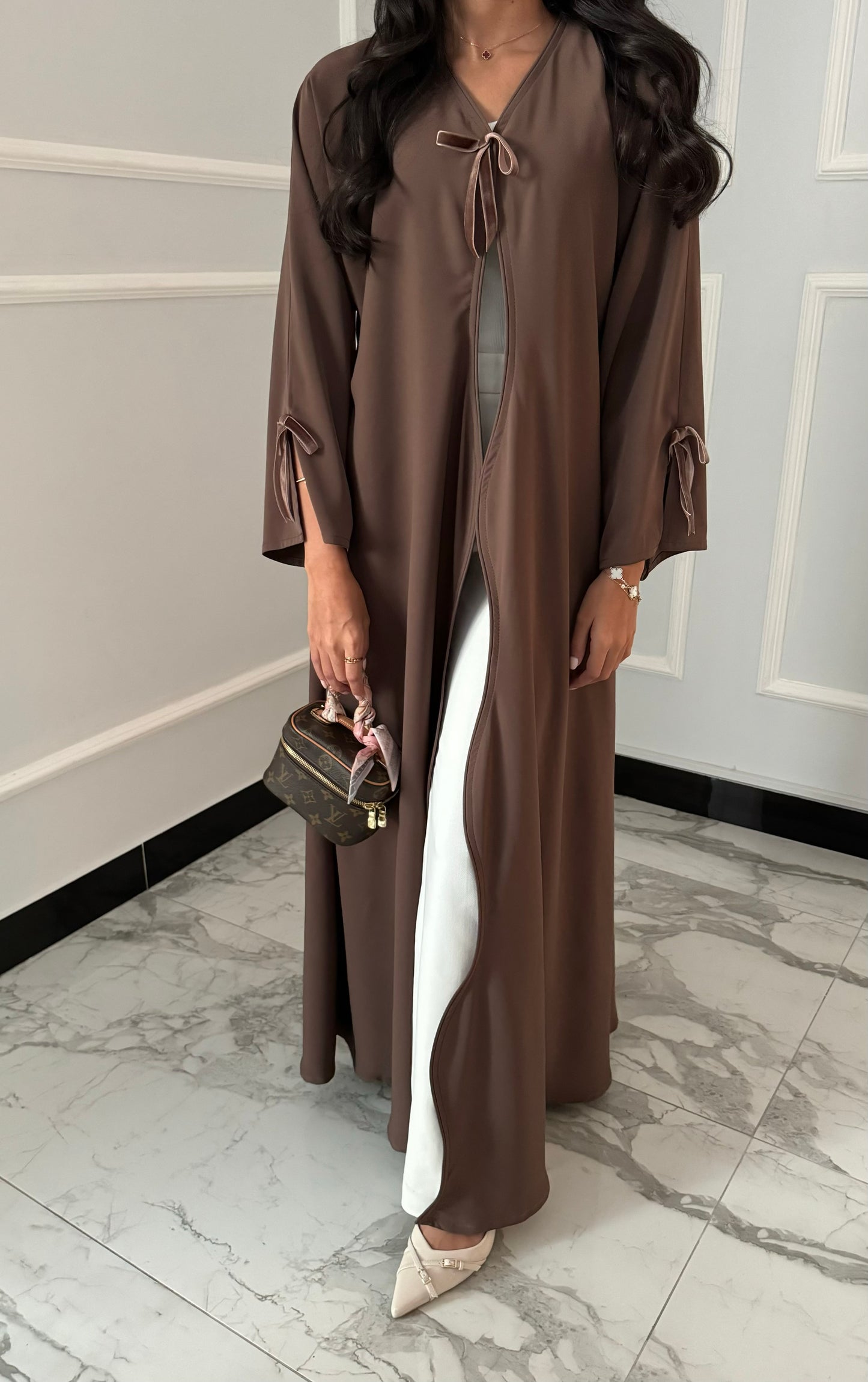 DN098 - Summery Crepe BOW Abaya