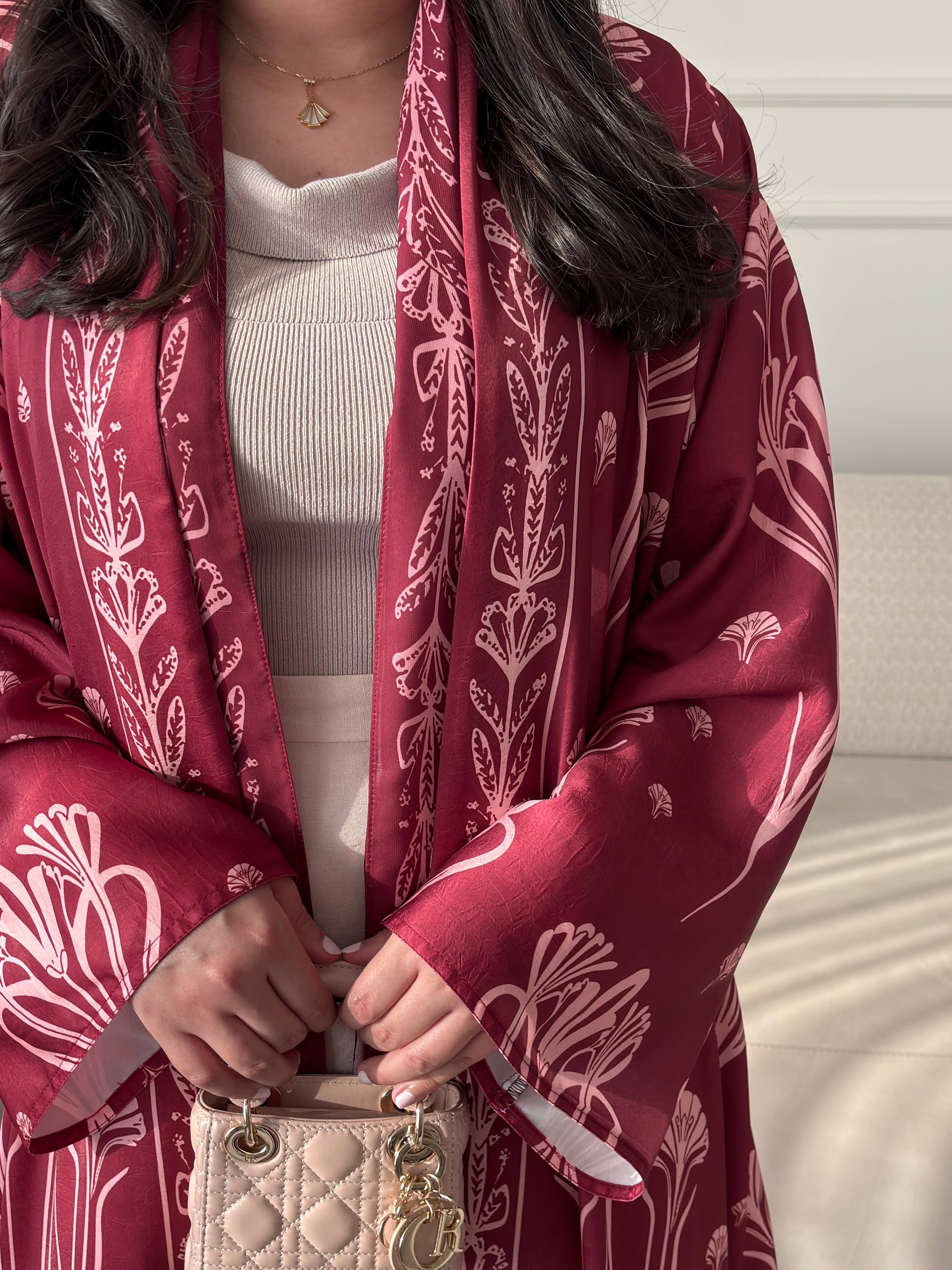DN306 - FLORAL ABAYA