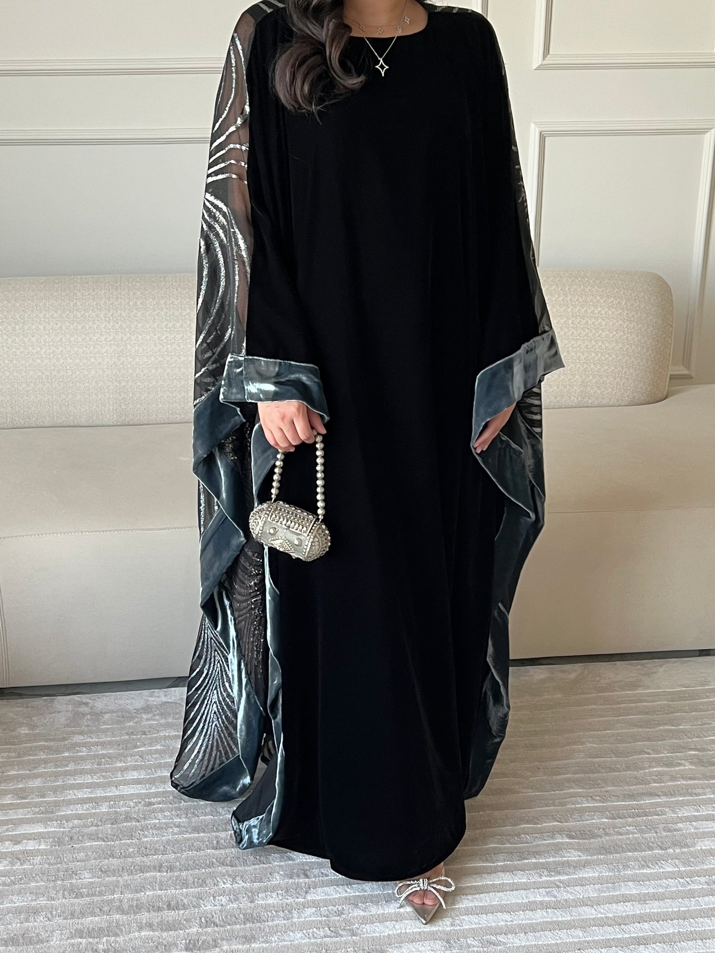 DN228 - VELVET x ORGANZA PRINT