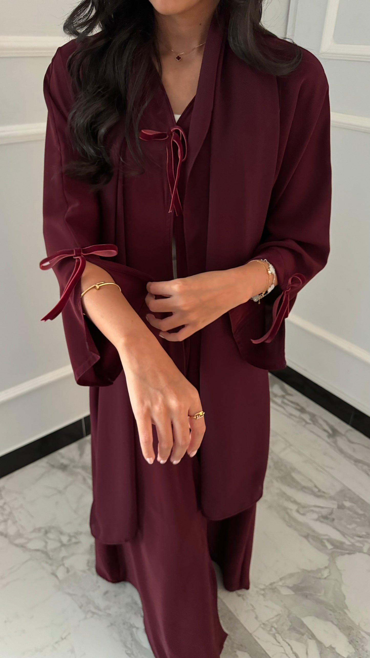 DN097 - Summery Crepe BOW Abaya