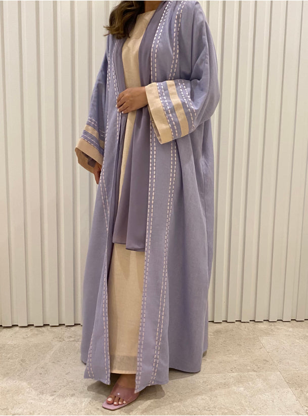 DN027 - PURPLE LINEN ABAYA