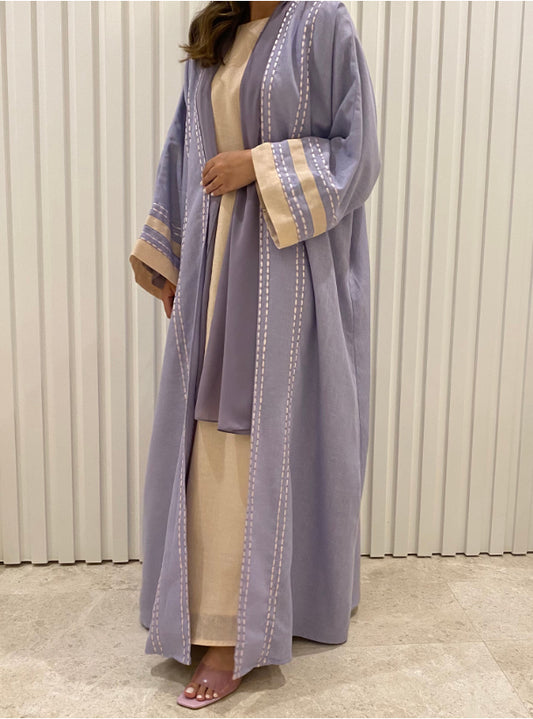 DN027 - PURPLE LINEN ABAYA
